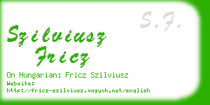 szilviusz fricz business card